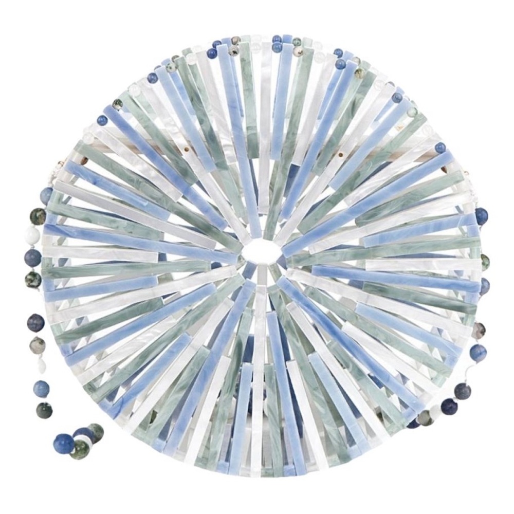 Cult Gaia Luna Blue / White / Green Acrylic Crossbody Bag